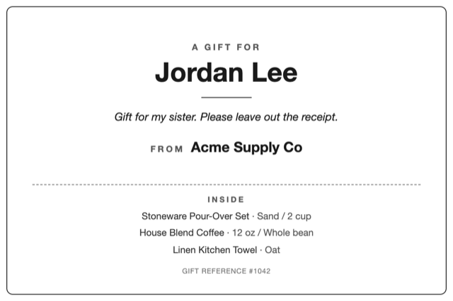 A landscape 4 by 6 gift tag for a label printer